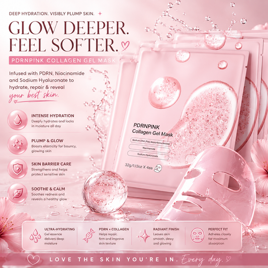 Korean Collagen Face Mask Pink Sheet Mask for Hydration