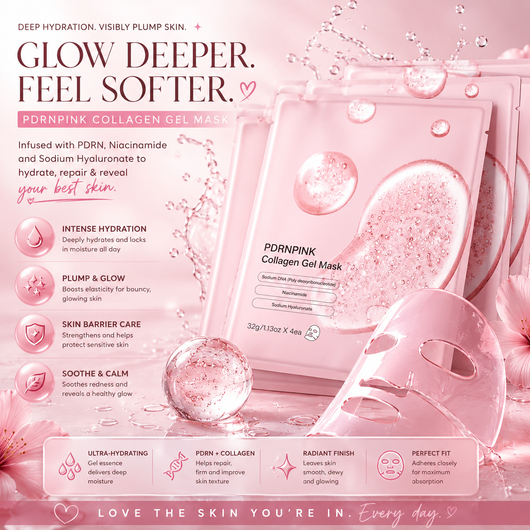 Korean Collagen Face Mask Pink Sheet Mask for Hydration