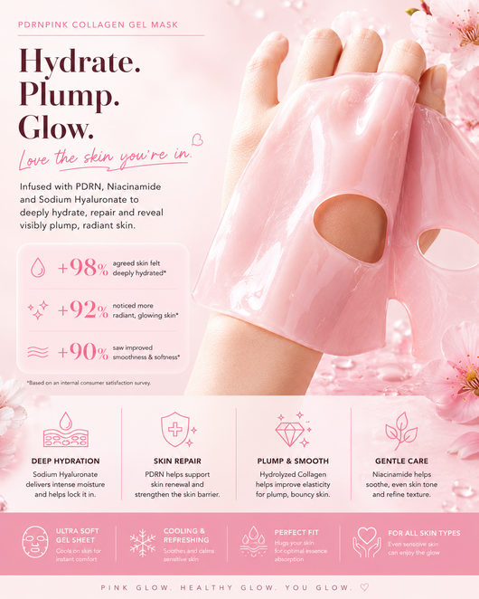 Korean Collagen Face Mask Pink Sheet Mask for Hydration